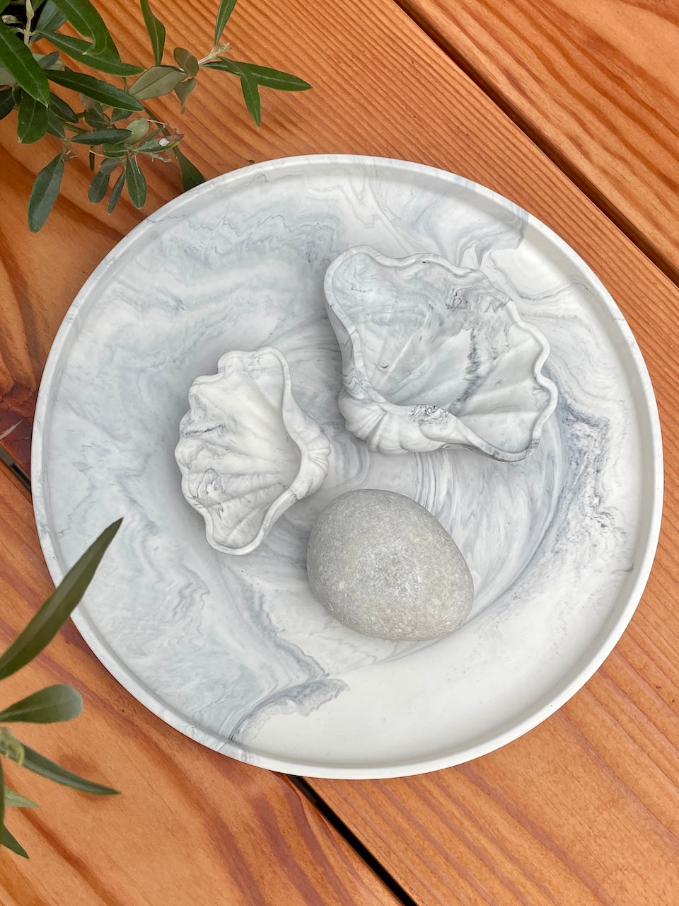 Amy snäckskal - Grå marmor