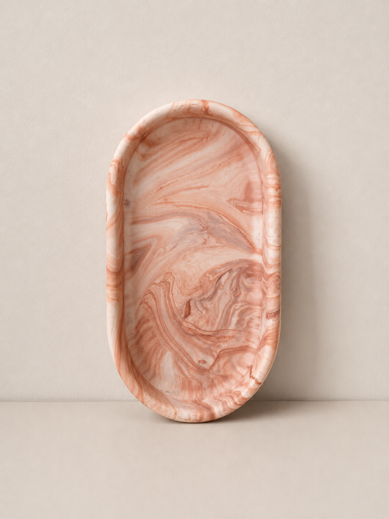 Decoration tray - With terracotta "marble"