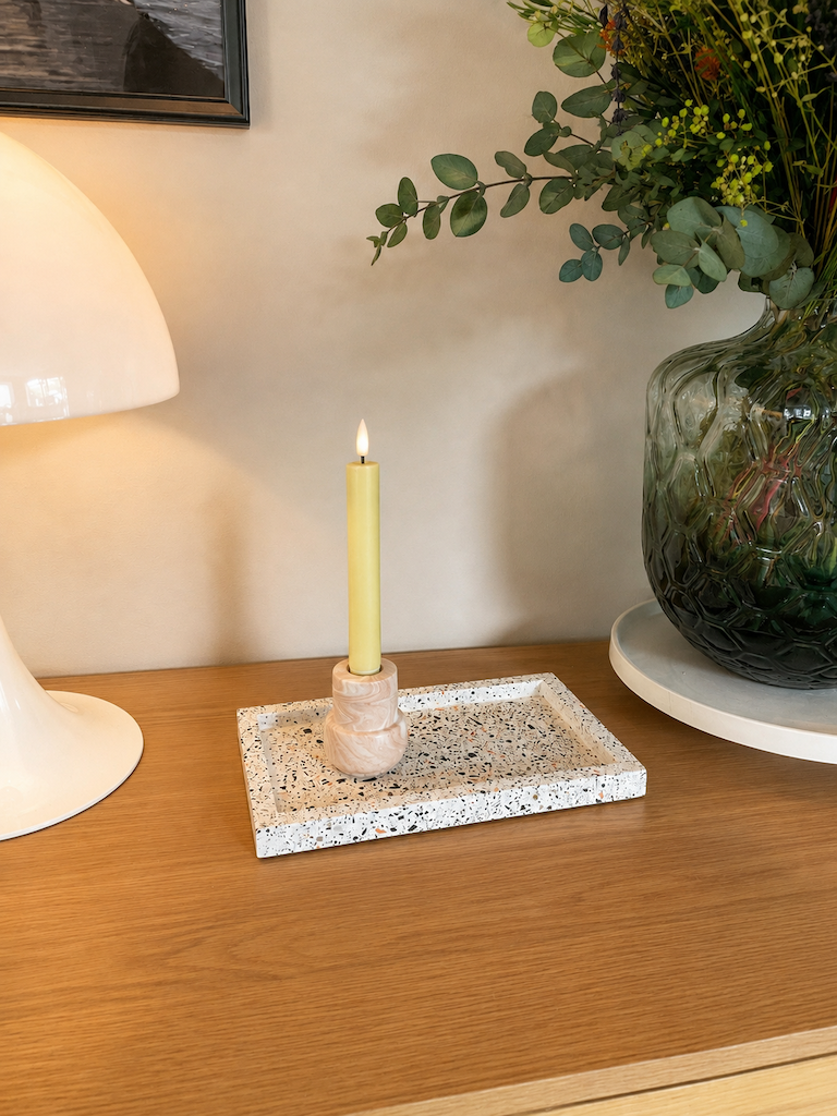 Decoration tray - Pink with gold