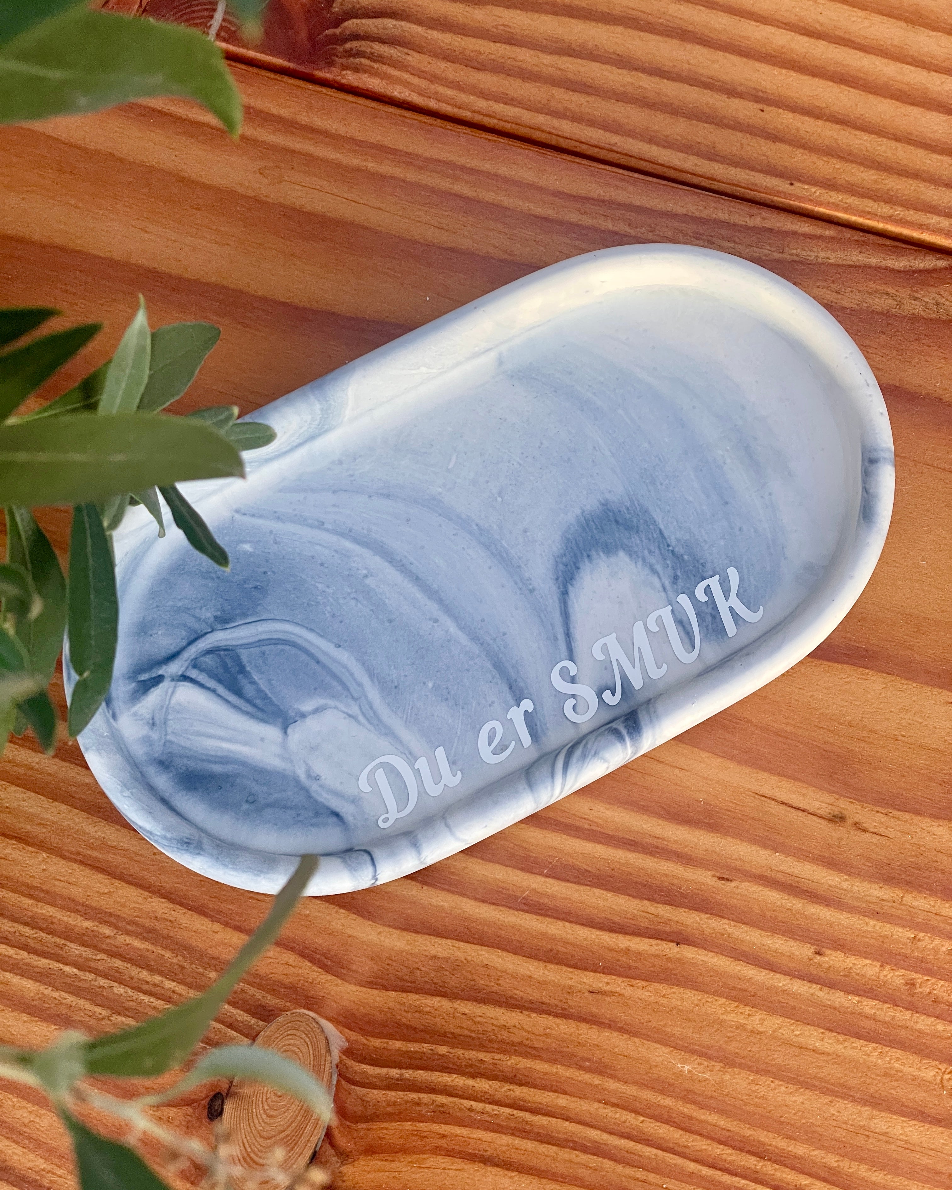 Sia - Blå/grå marmor med tekst