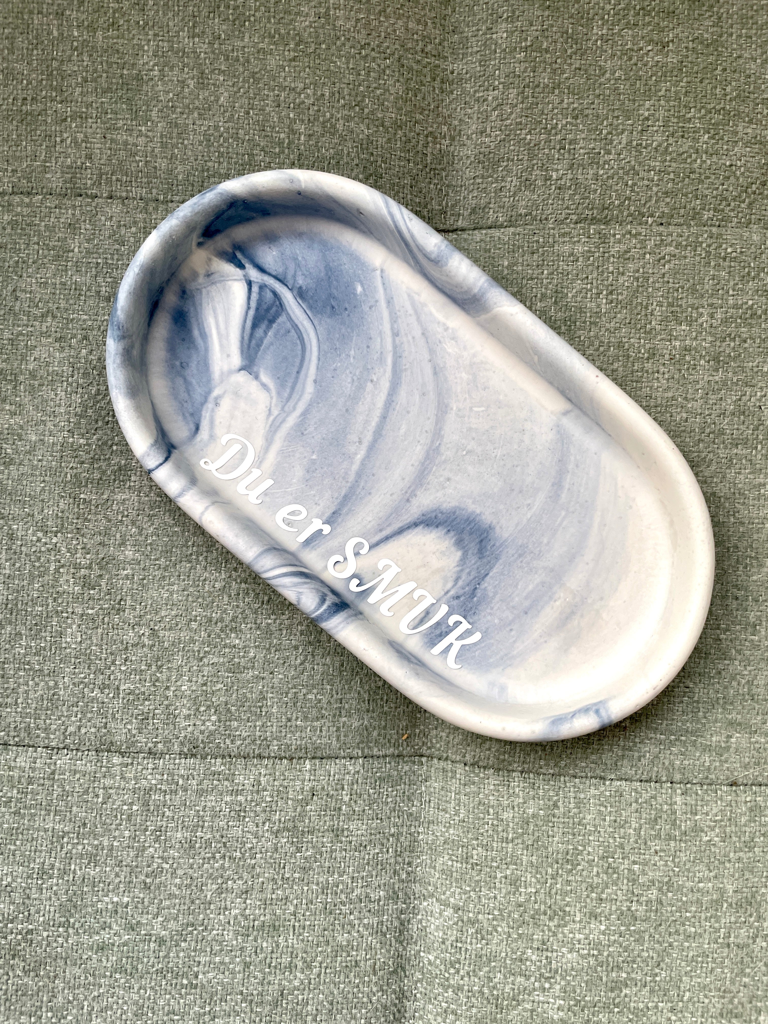 Sia - Blå/grå marmor med tekst