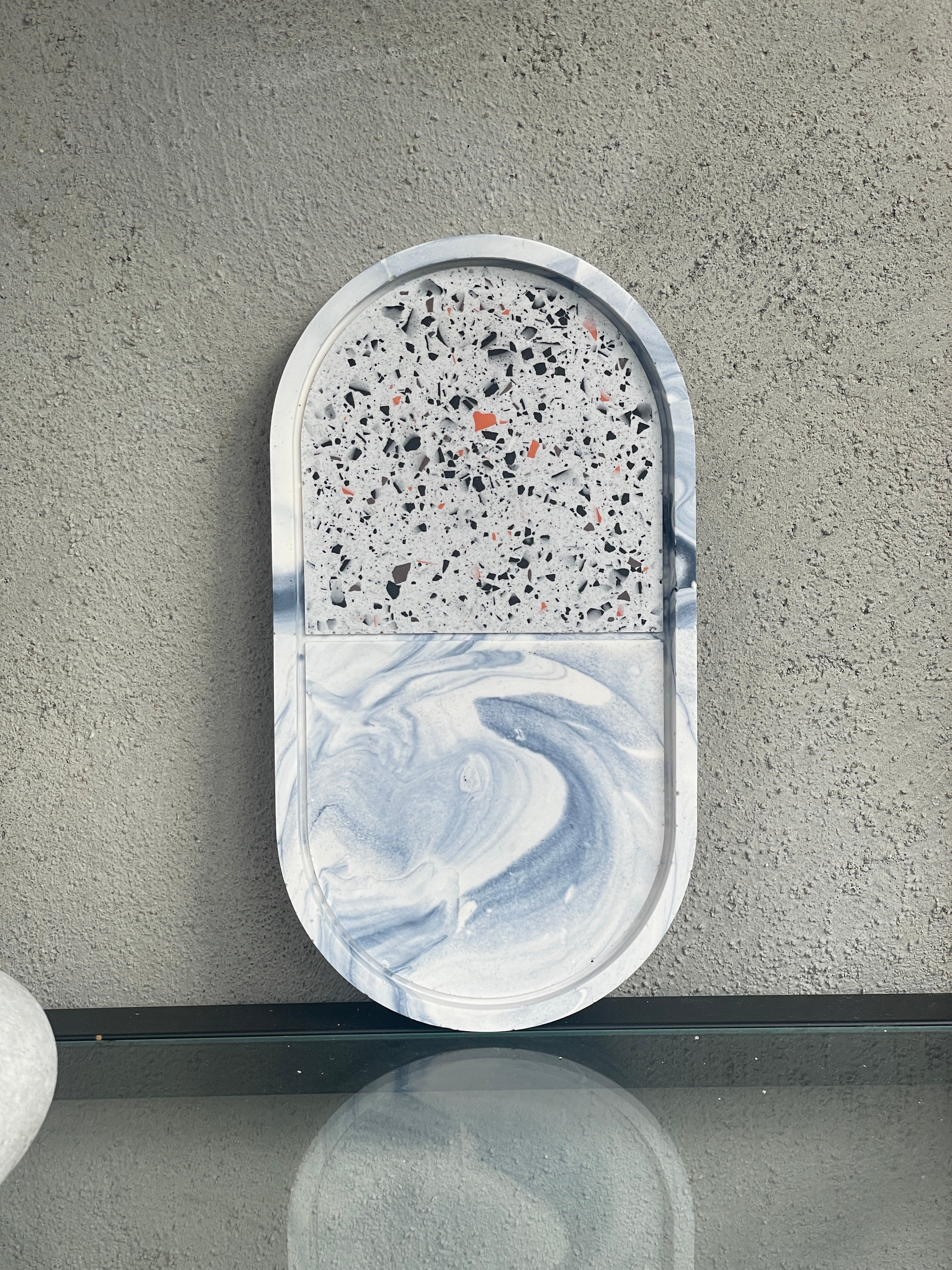 Oval bakke - Rustik Terrazzo og marmor