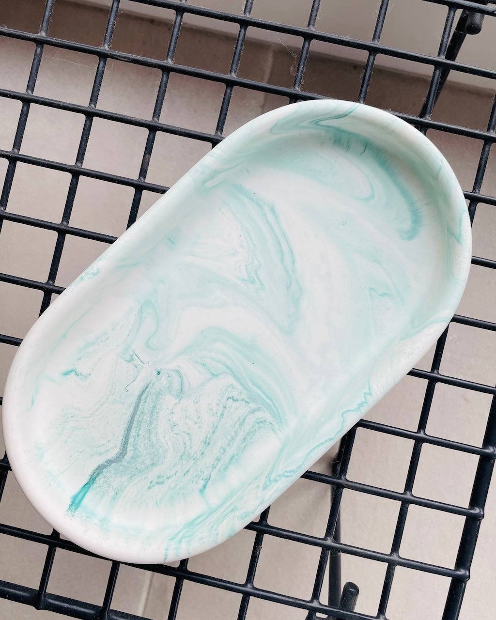 Dekorationsbakke - Grøn marmor