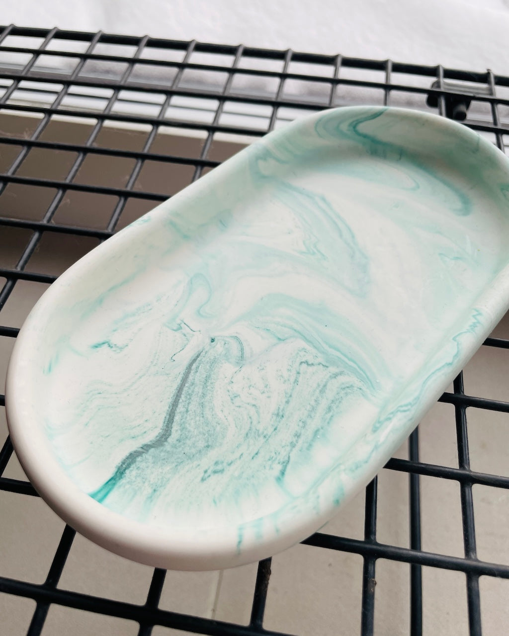 Dekorationsbakke - Grøn marmor