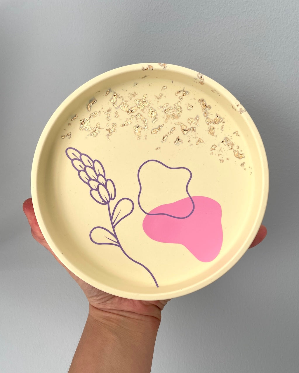 Rund bakke - Pastel farver med motiv