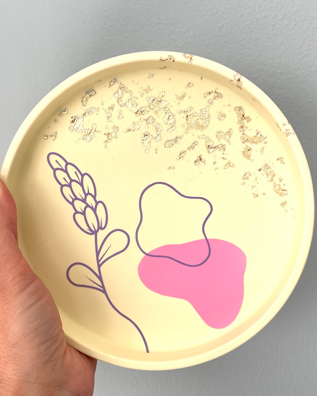 Rund bakke - Pastel farver med motiv