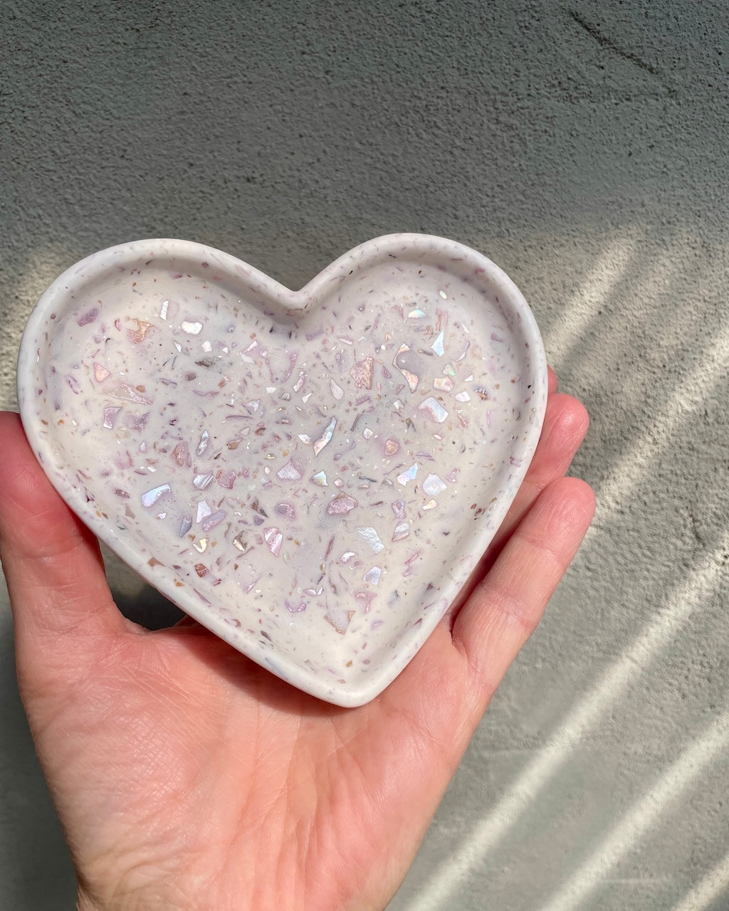 Hjerte - Lyserøde marmor skaller