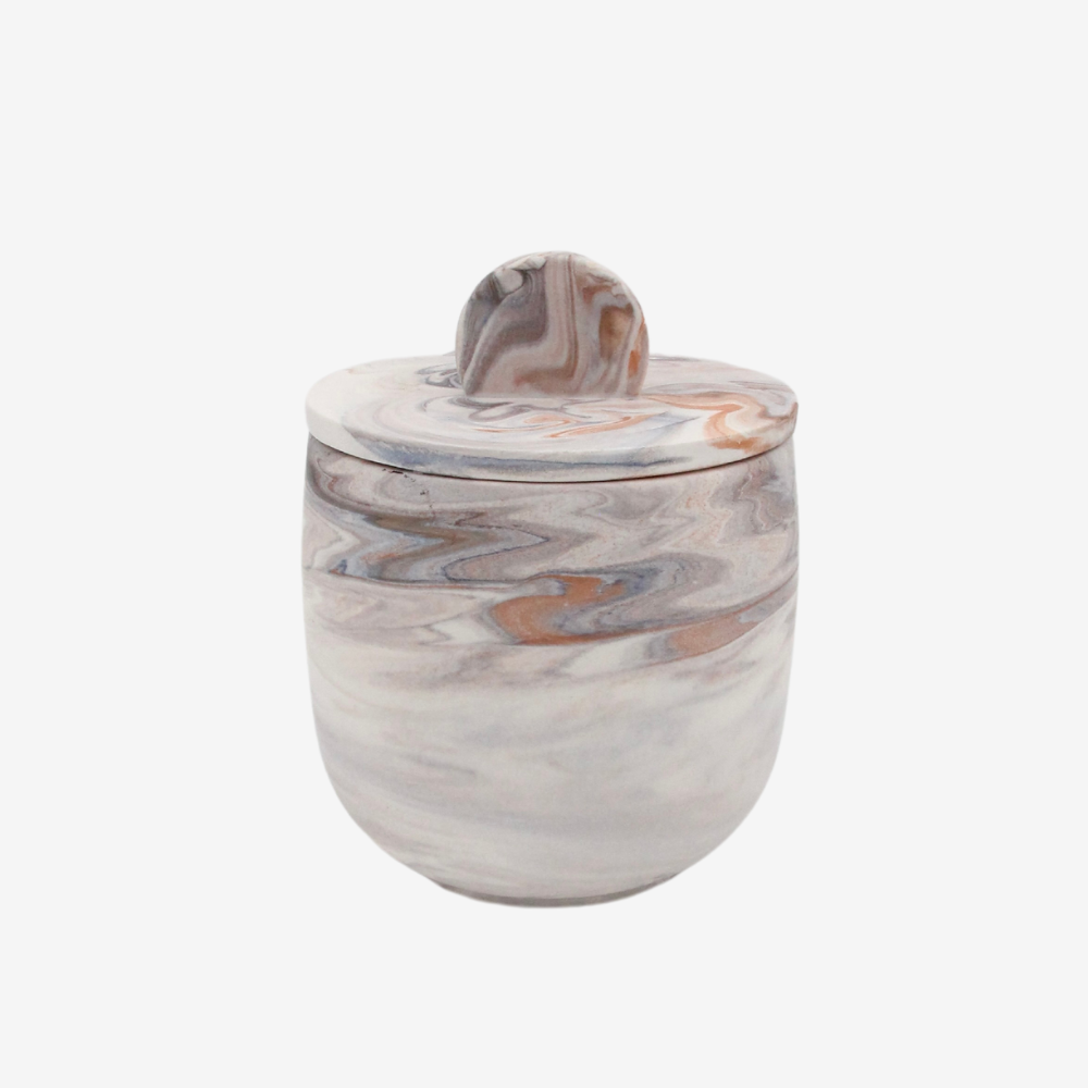 Jar with lid - Swirl pastel