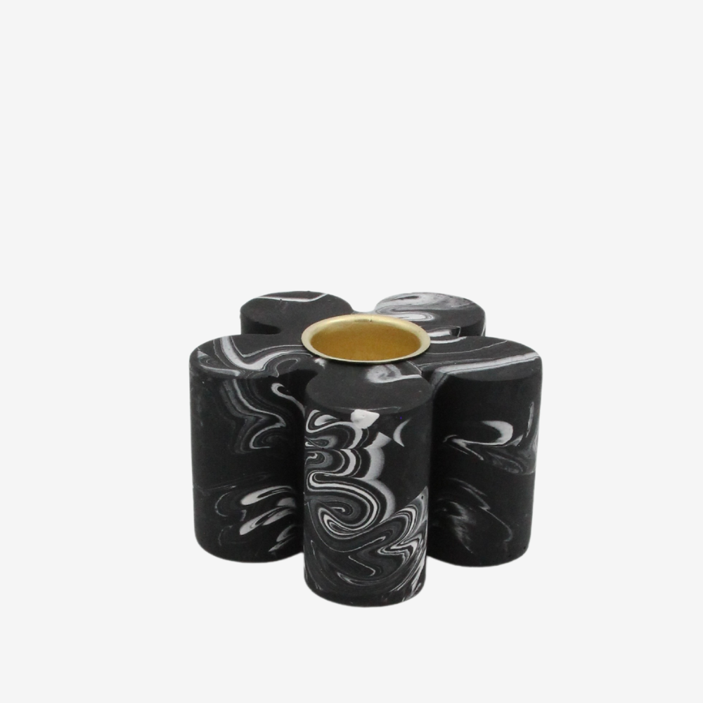 Molly stand - Black with white marble