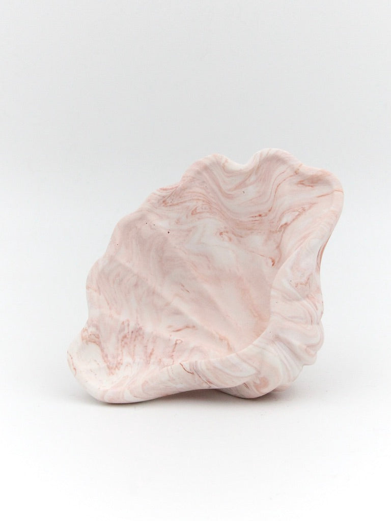 Stor Amy muslingeskal - Terracotta marmor