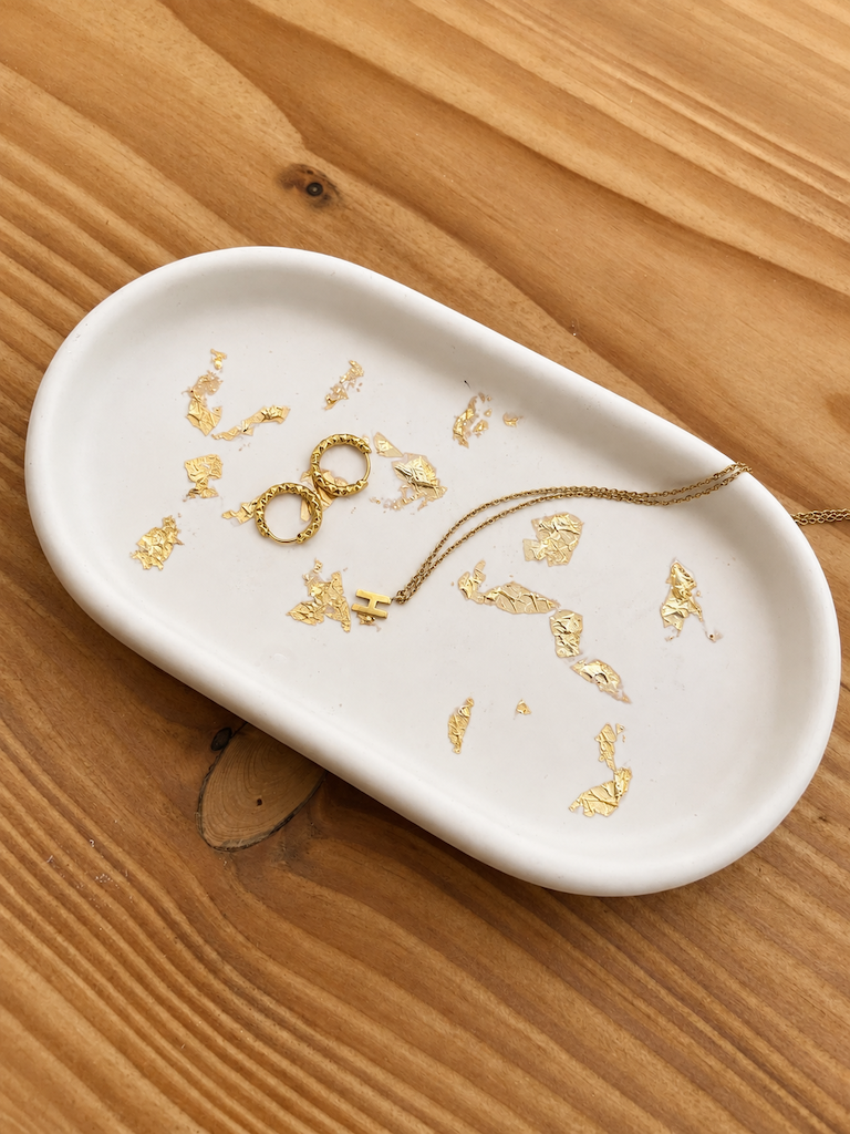 Decoration tray - Pink with gold