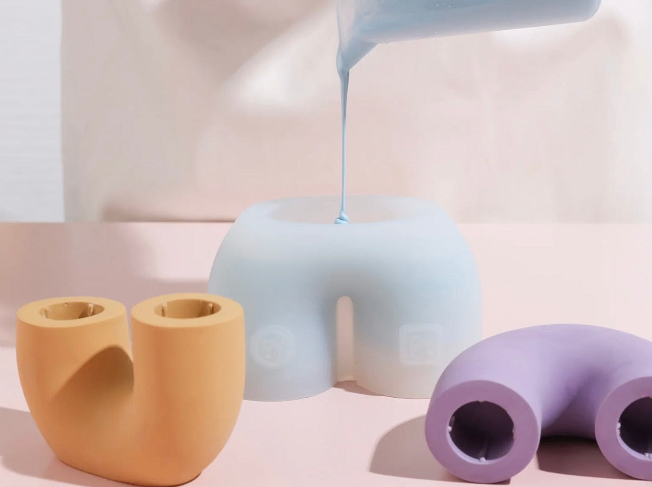 Silikoneform - Lysestage til to lys