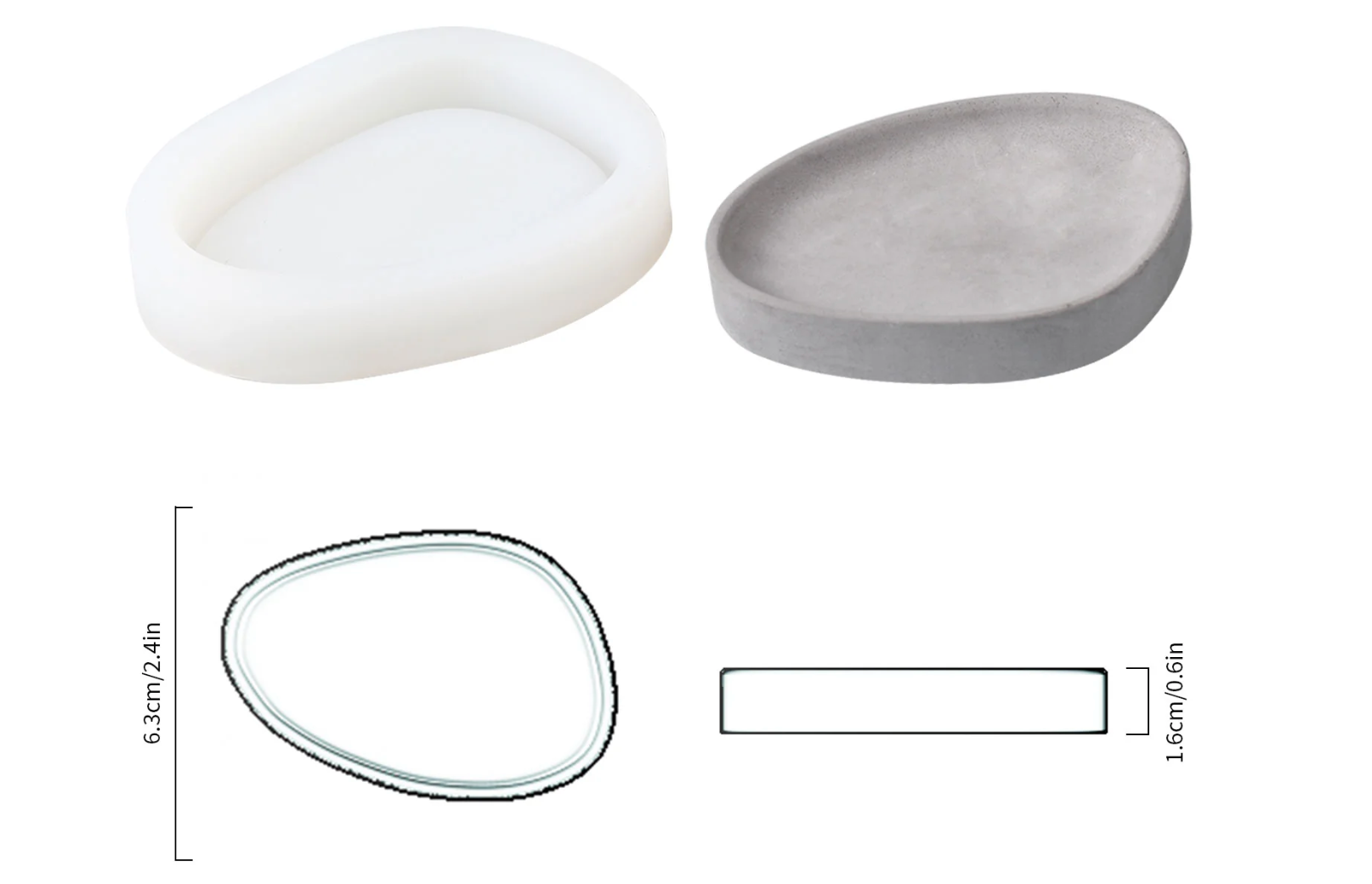 Silikoneform - Smykkeskål "lang"