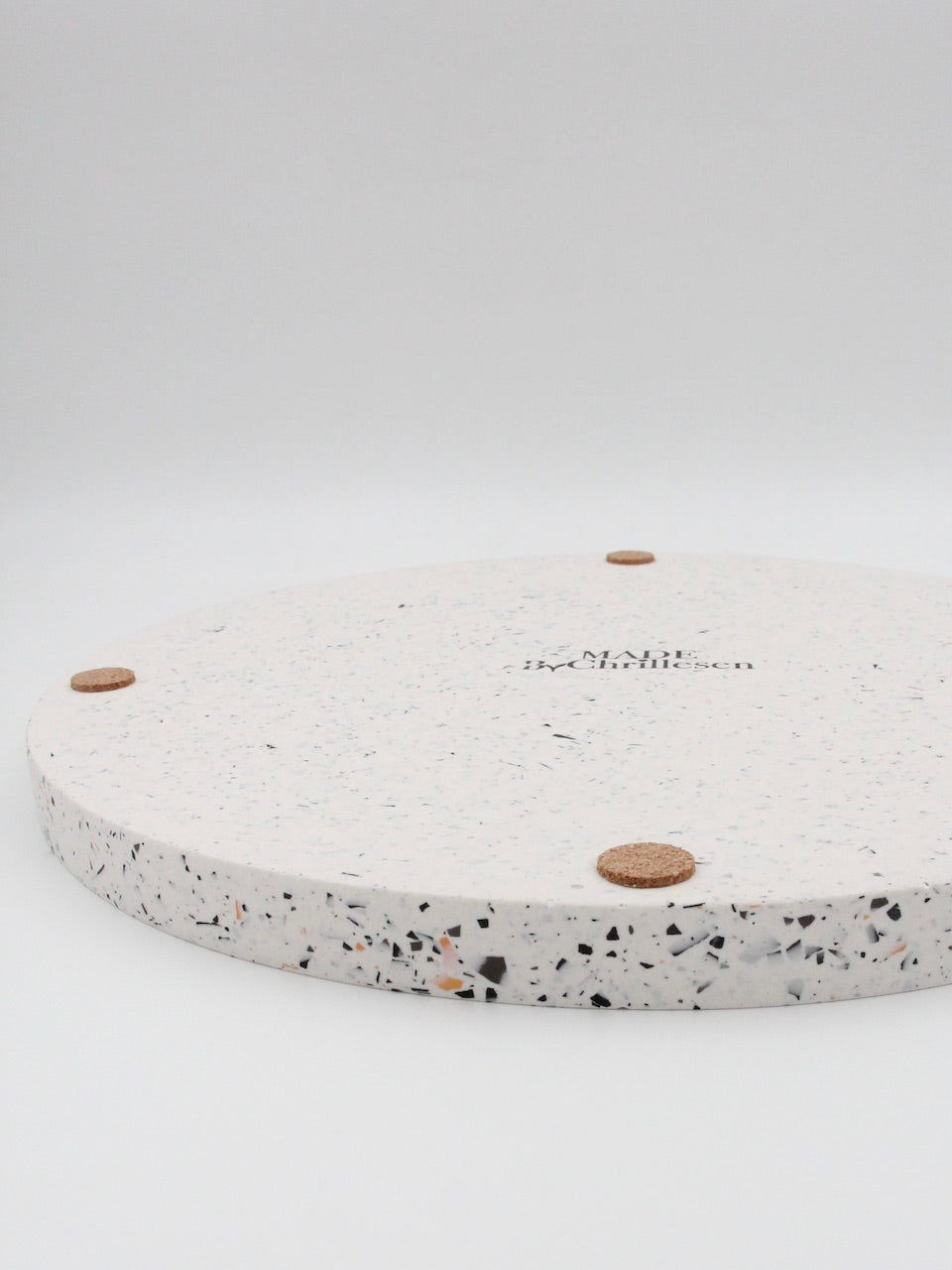 Large round tray - Rustic terrazzo
