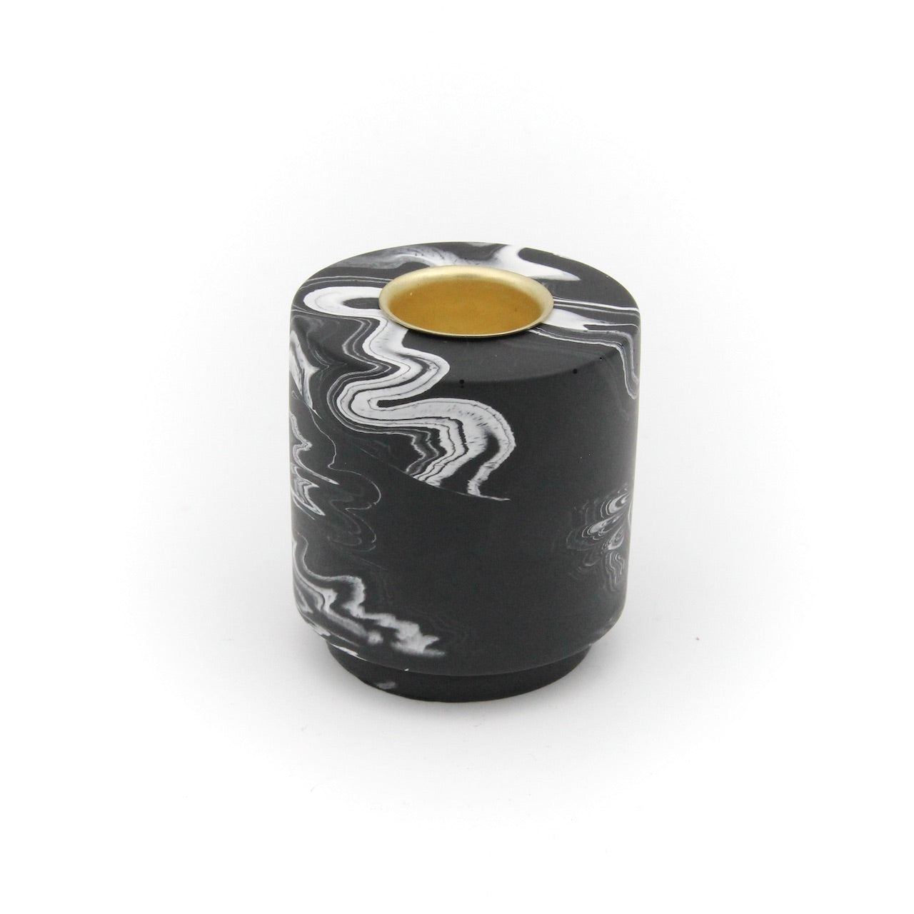 Vilma stagen - Sort med hvid marmor