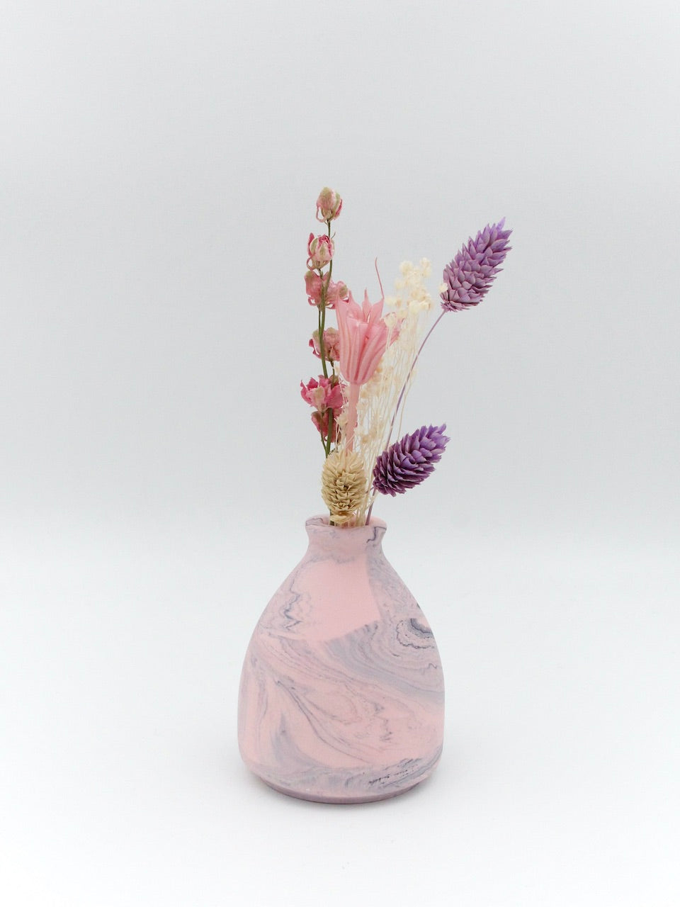 Lille vase - Swirl pastel med buket