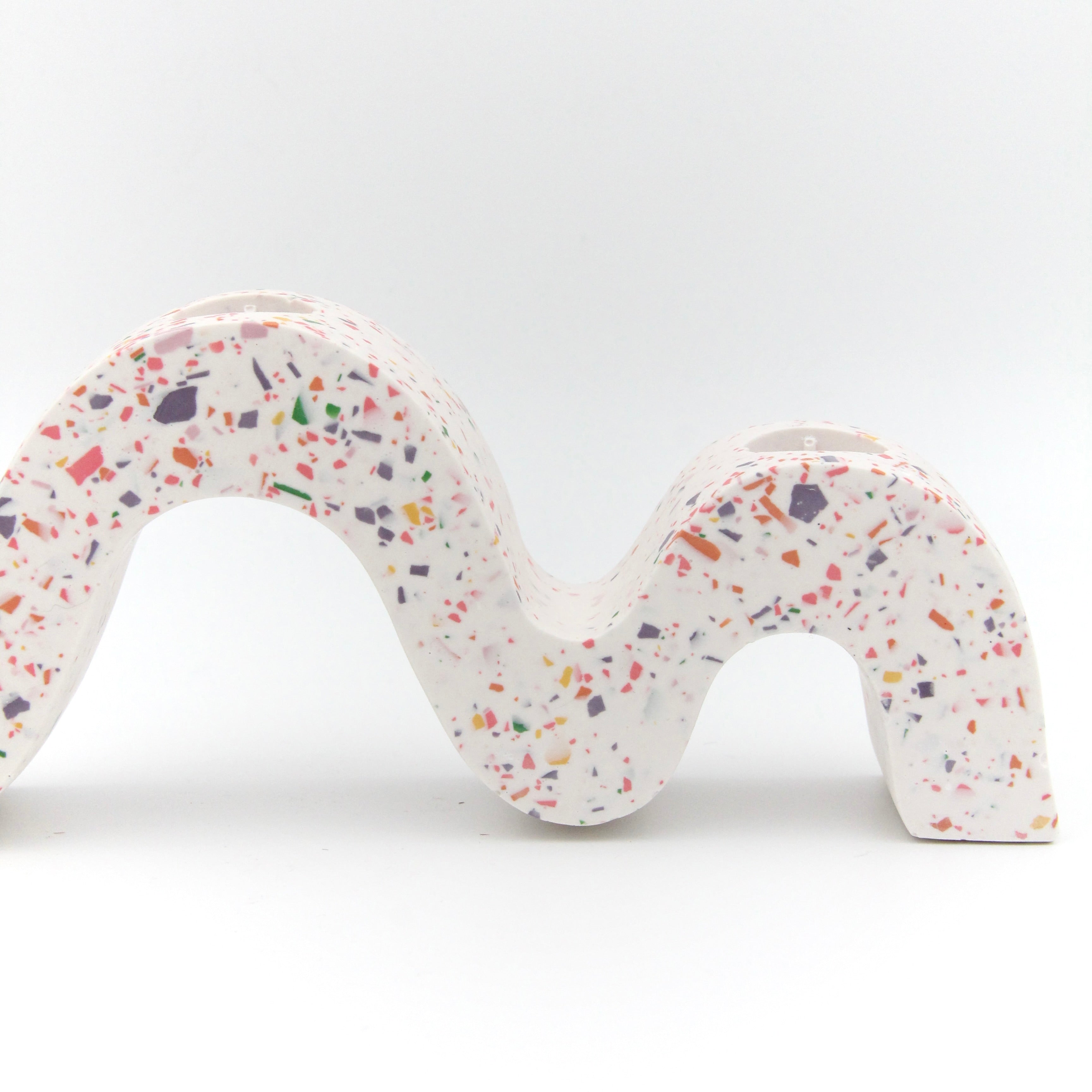 Wave candlestick - Coral reef terrazzo