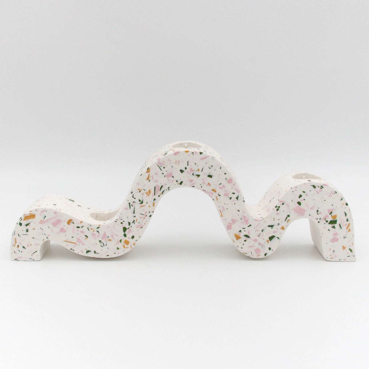 Wave candlestick - Late summer terrazzo