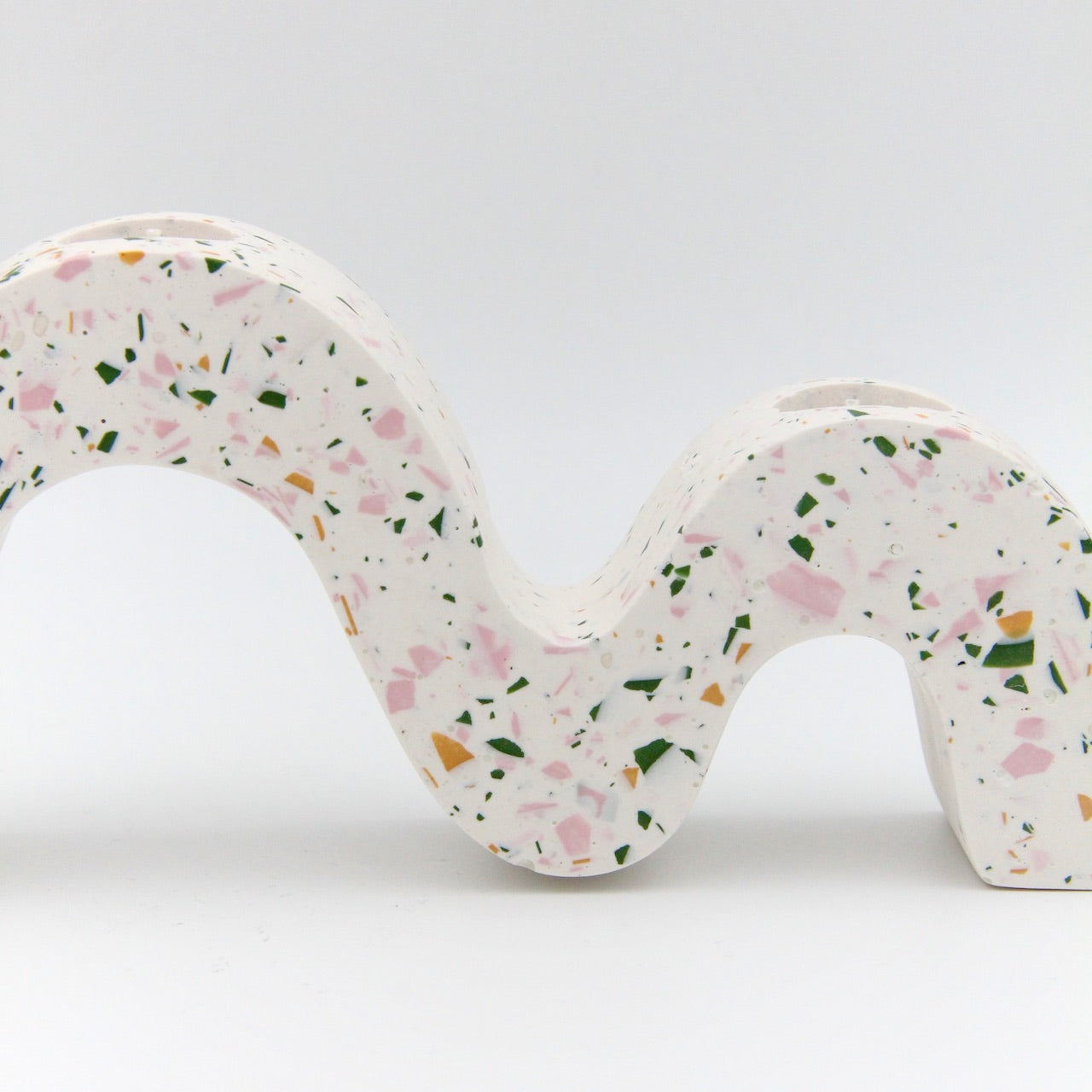 Wave candlestick - Late summer terrazzo