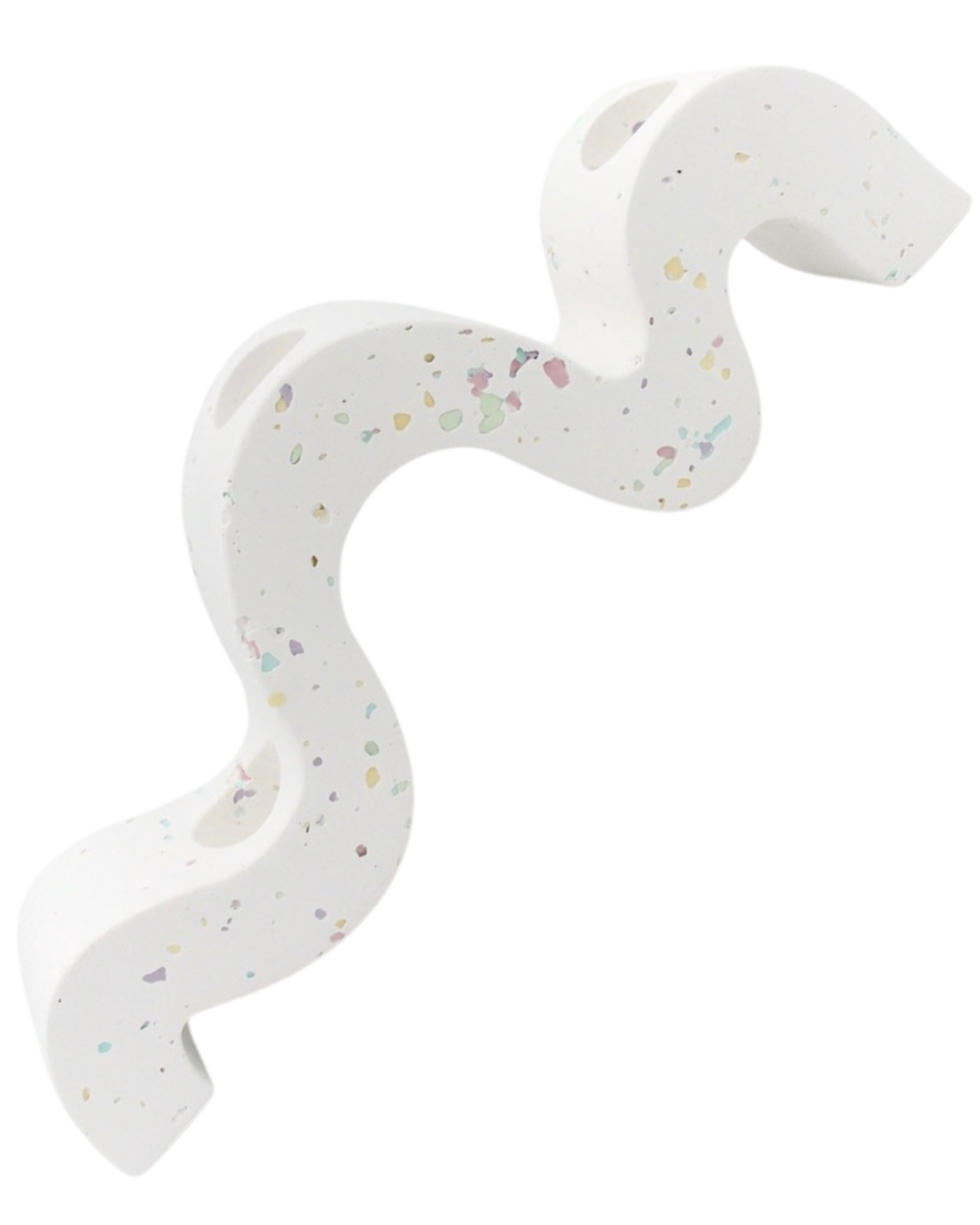 Wavy candlestick - With pastel terrazzo