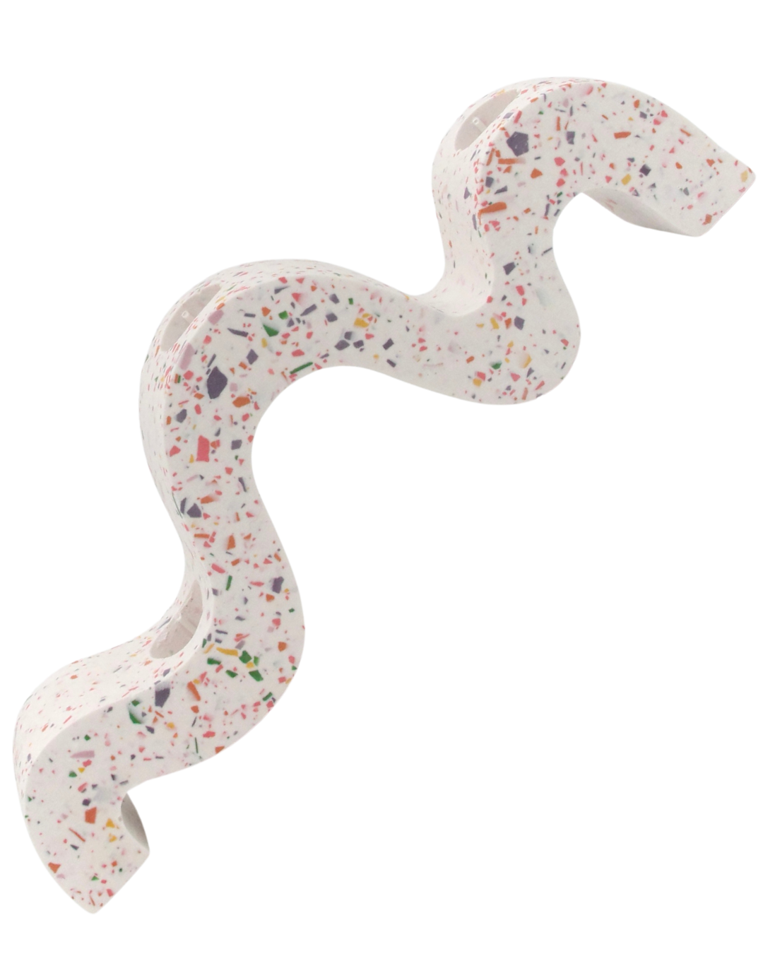 Wave candlestick - Coral reef terrazzo