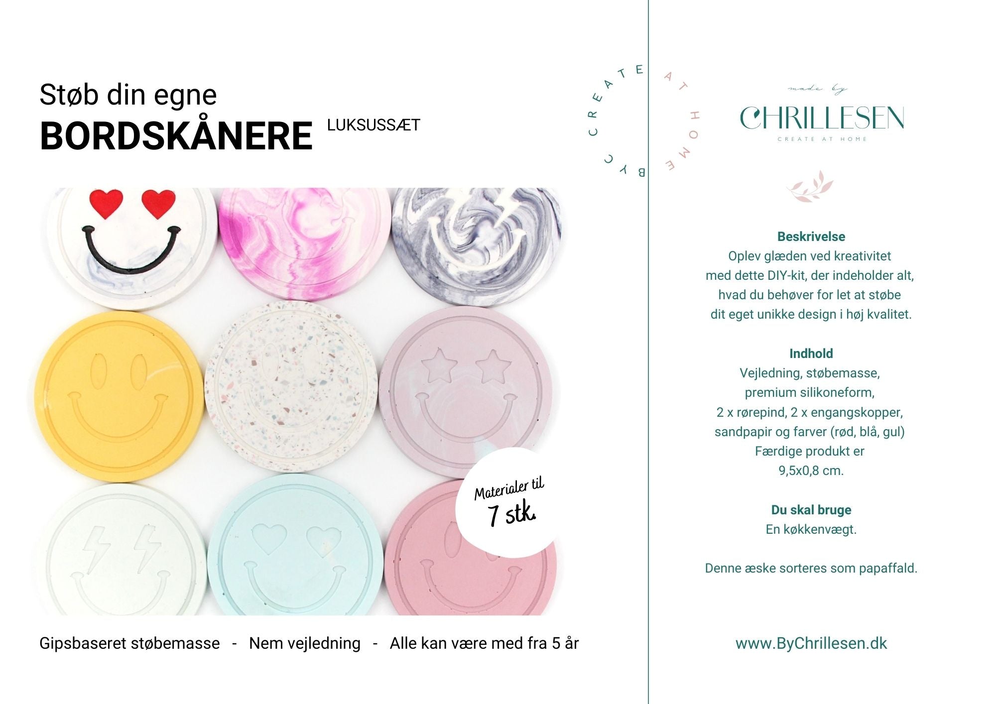 LUXURY Create at Home Kit - Smiley coasters