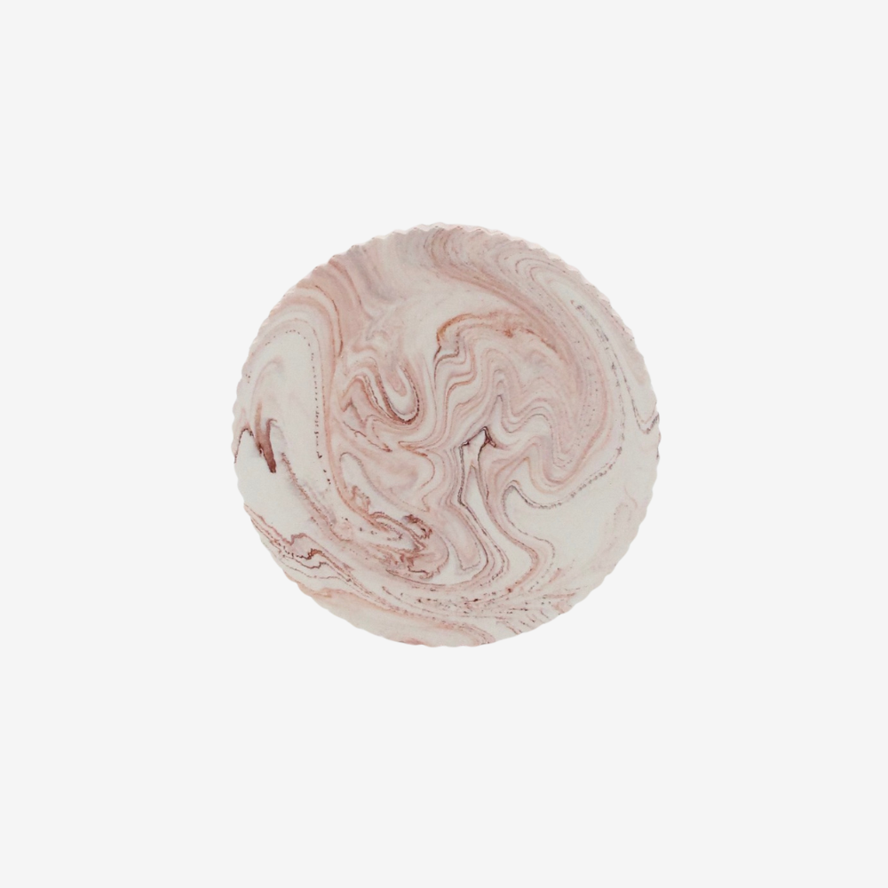 Rund bordskåner med terracotta marmor mønster – Håndlavet og elegant