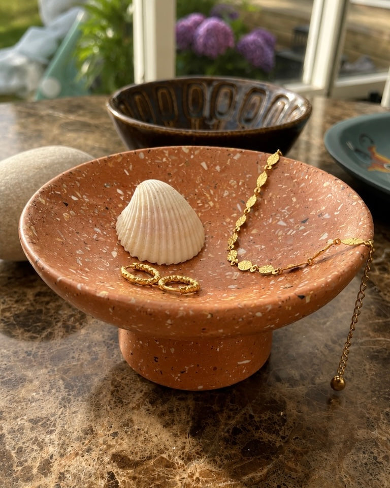 Classic decorative tray in gray marble