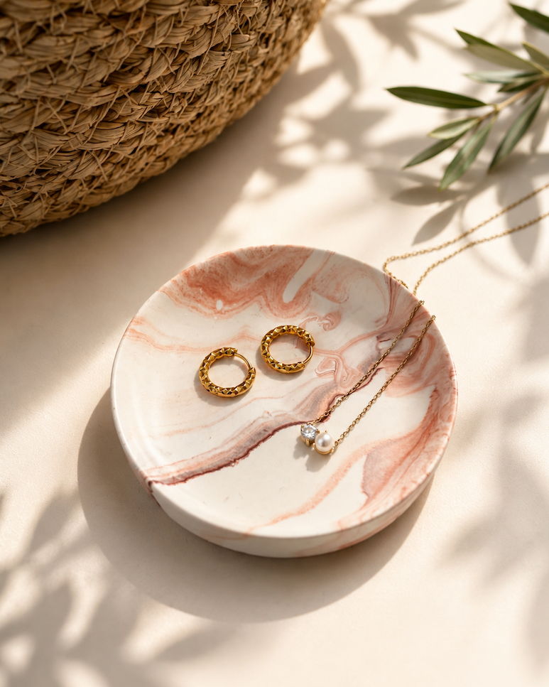 Elin Jewelry Dish - Terracotta Marble