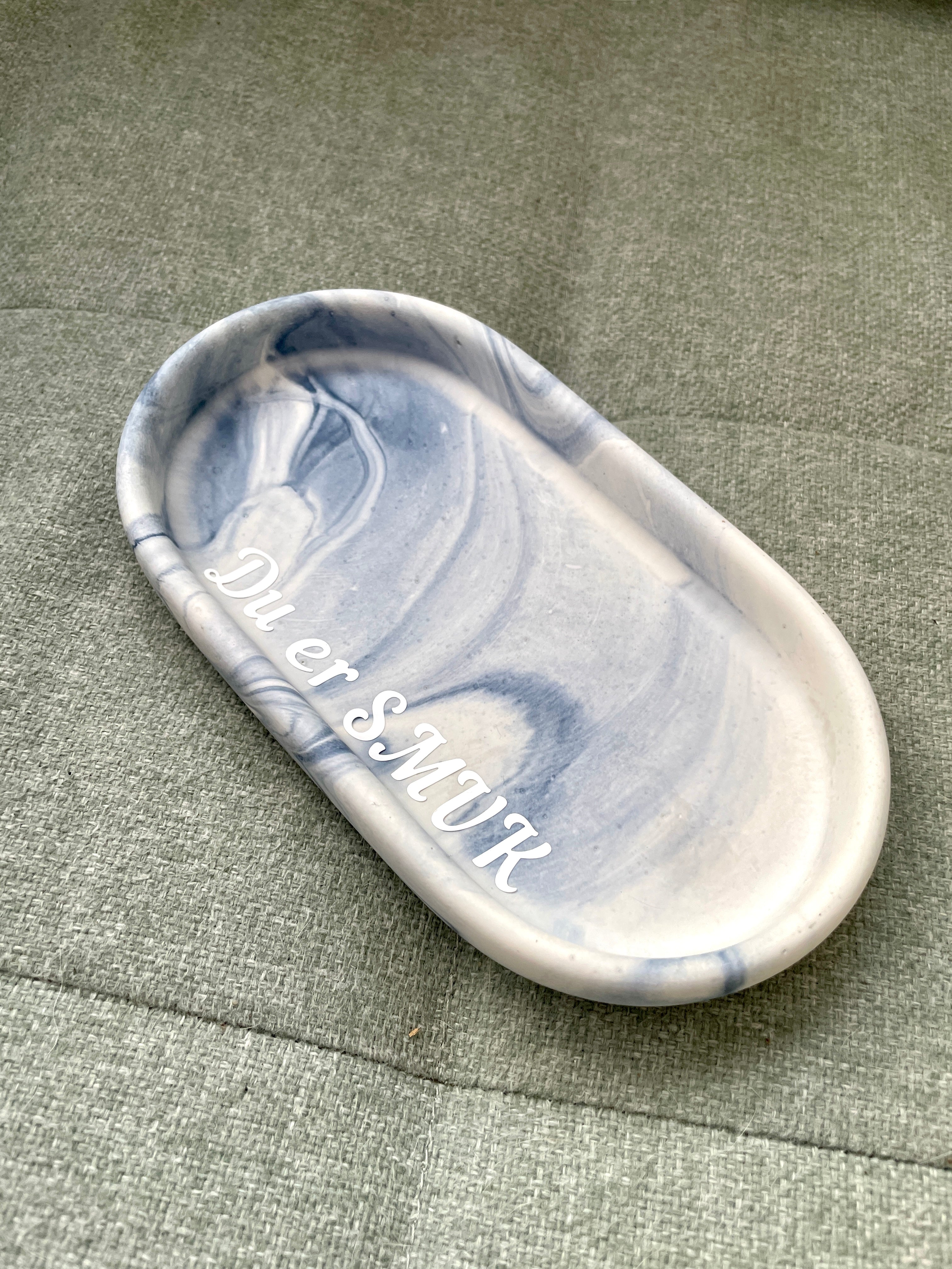 Sia - Blå/grå marmor med tekst