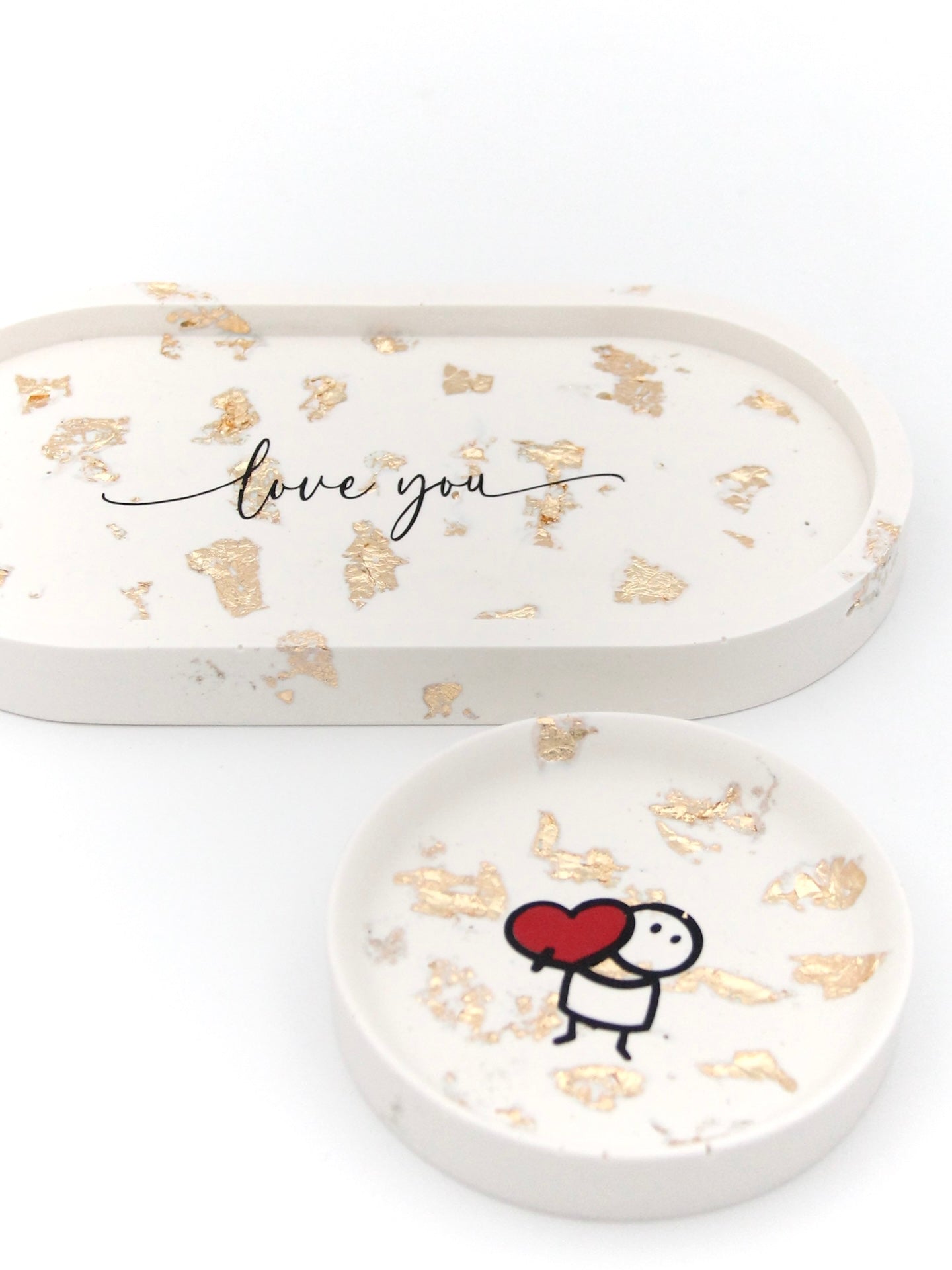 Classic decorative tray in gray marble