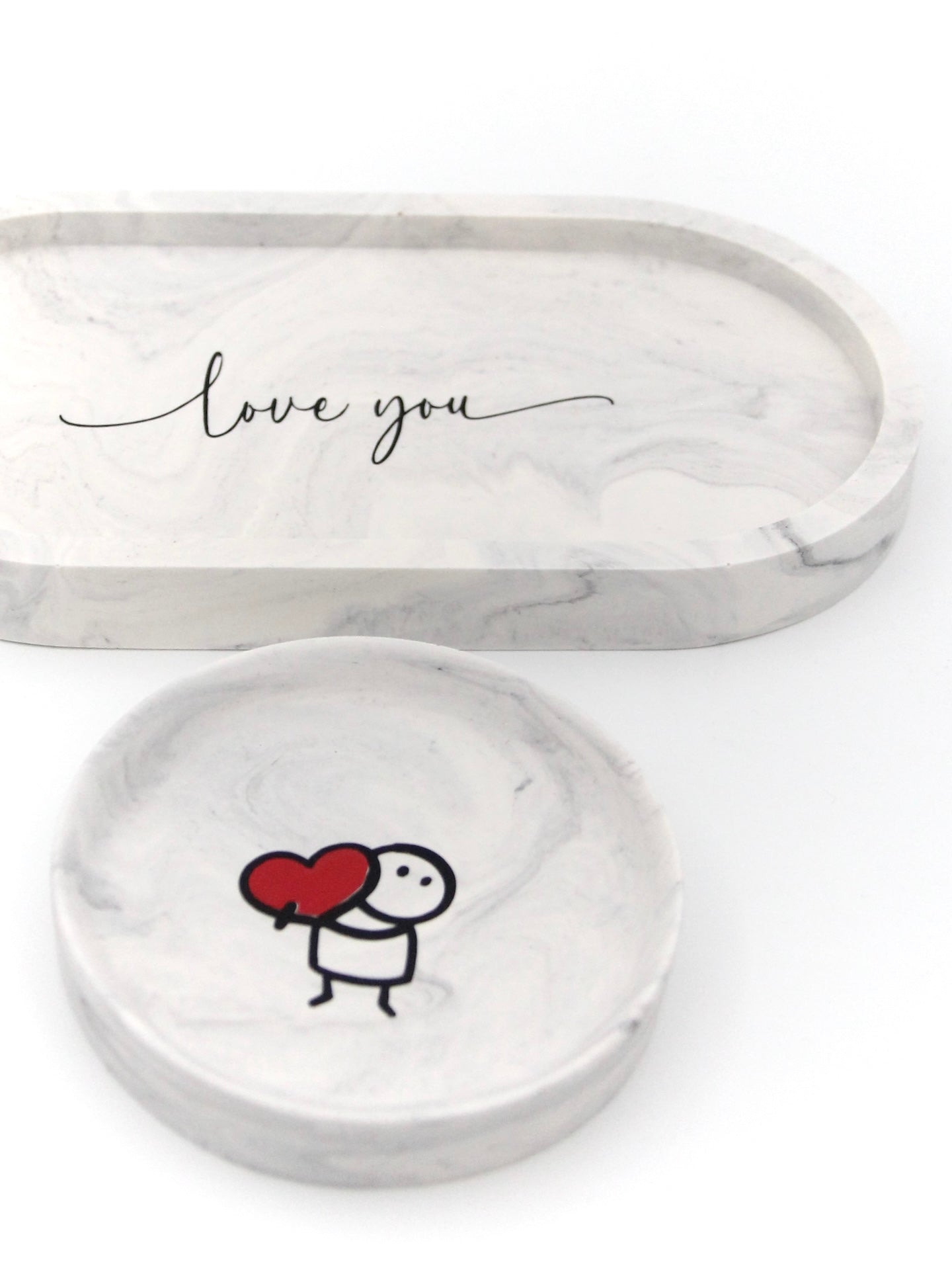 Classic decorative tray in gray marble