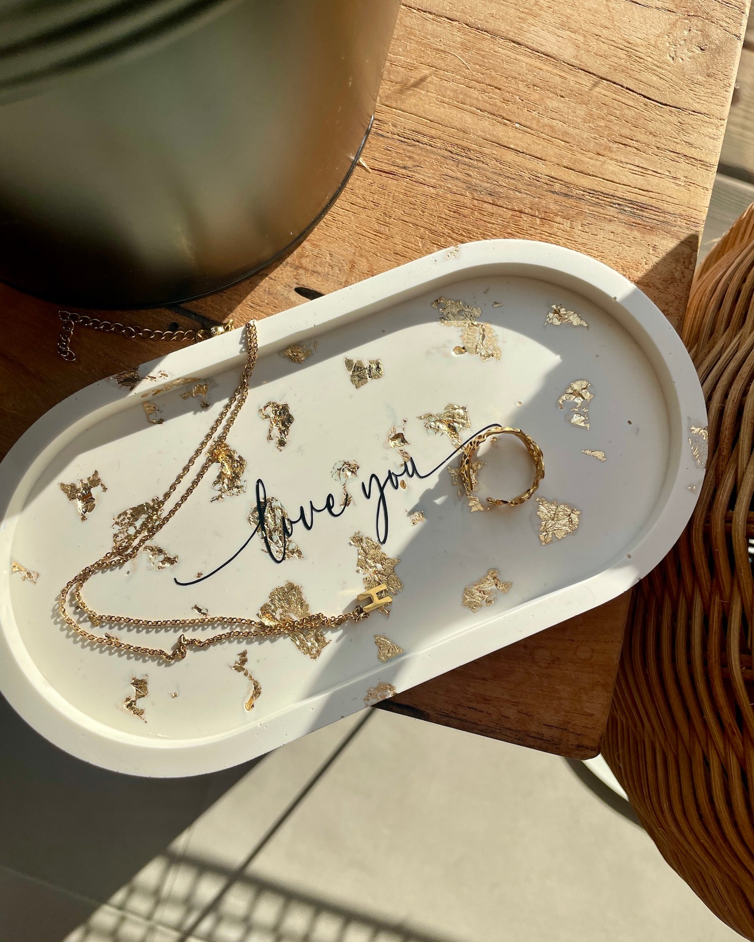 Classic decorative tray in gray marble