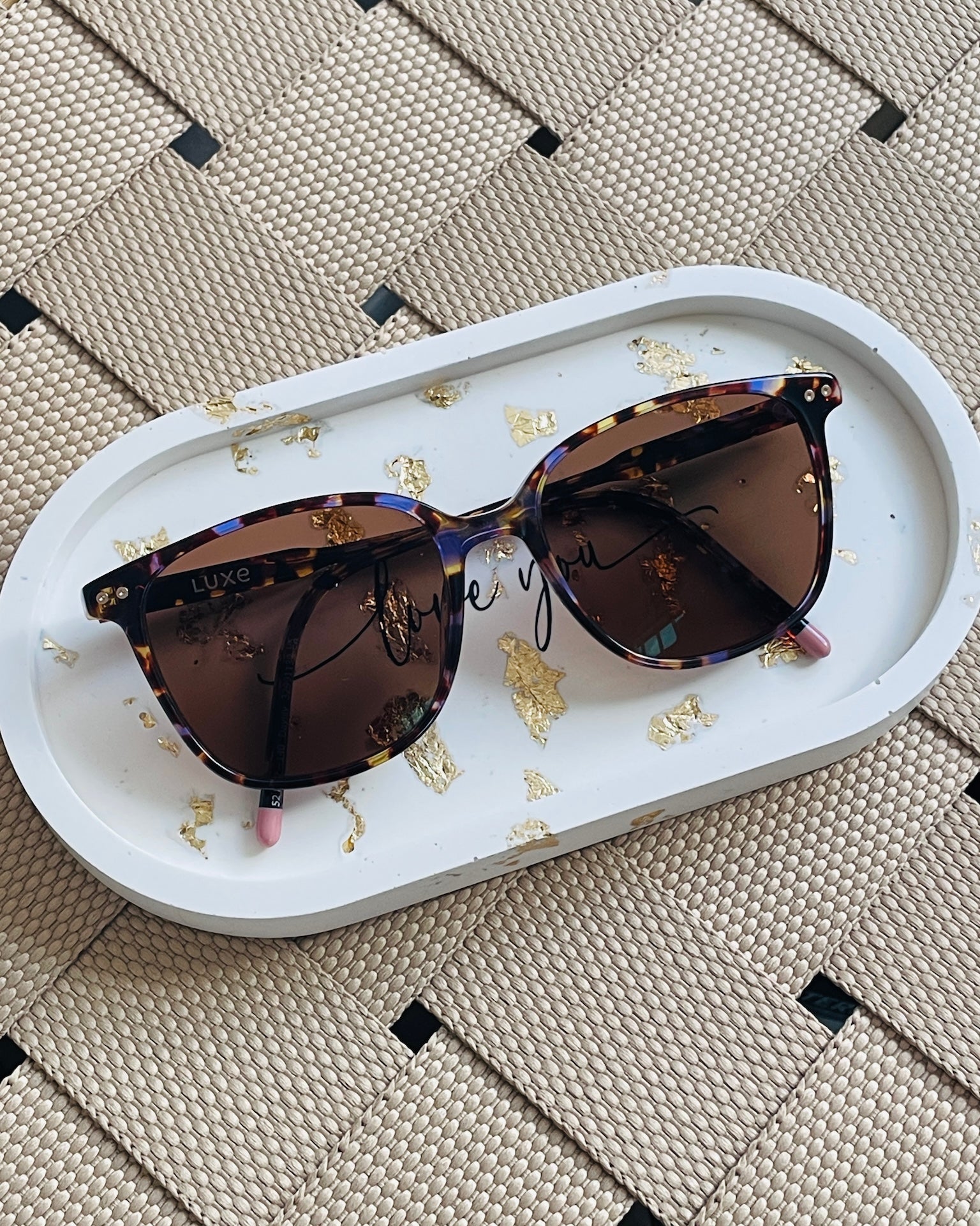 Classic decorative tray in gray marble