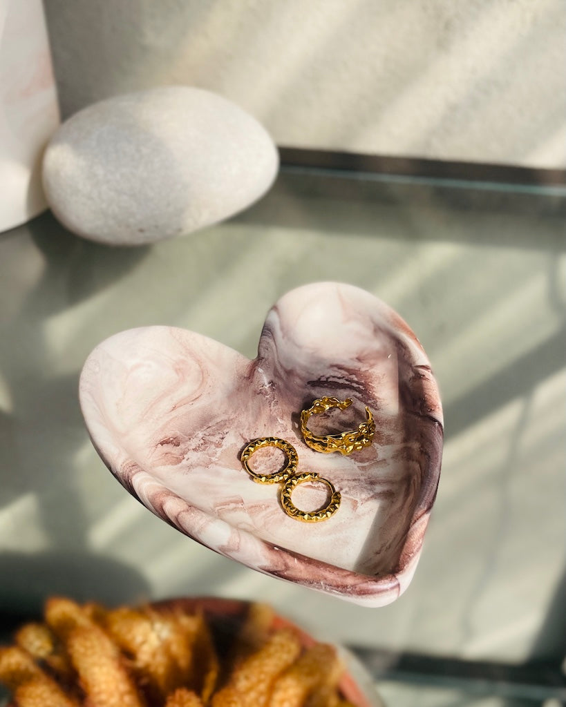 Classic decorative tray in gray marble