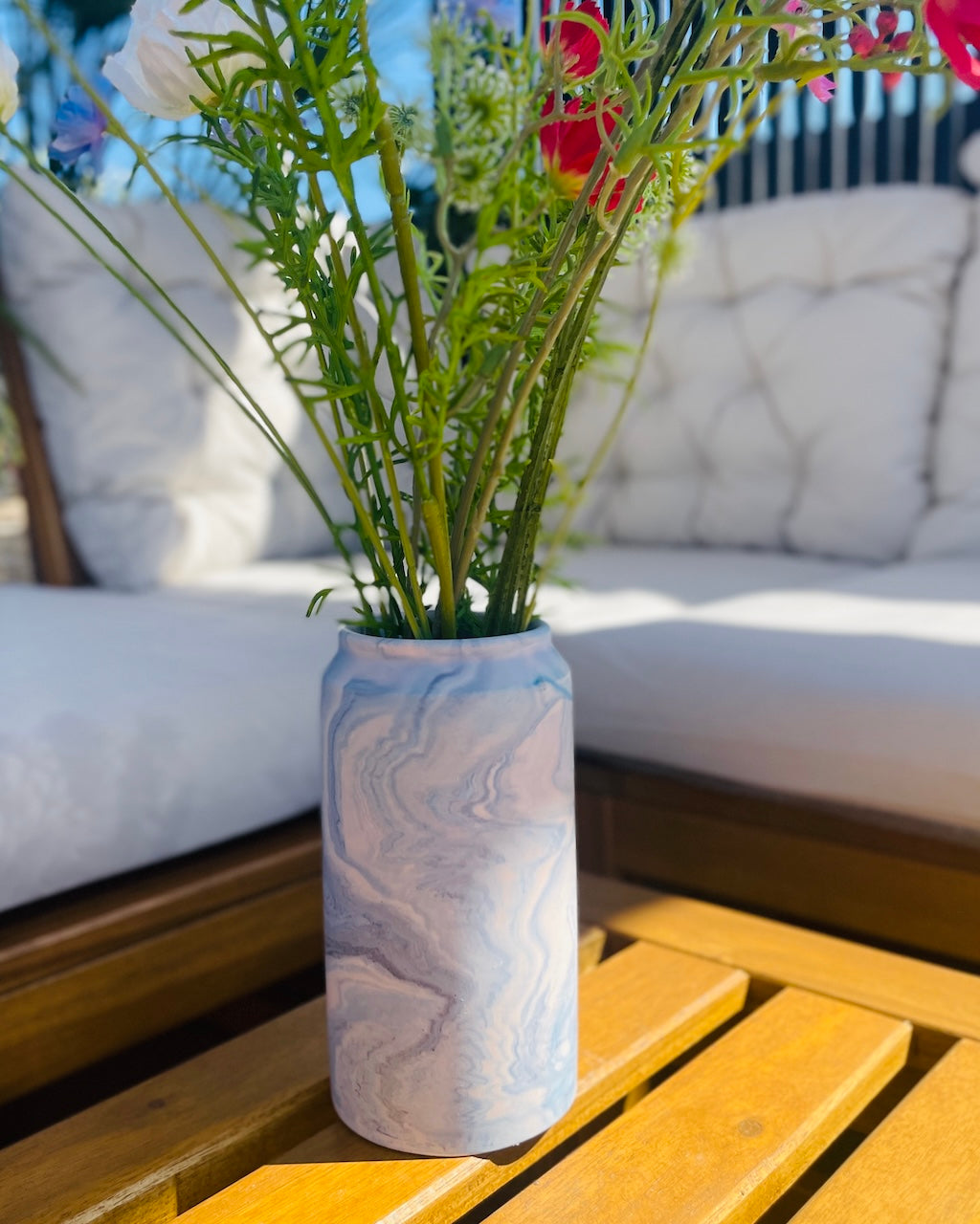 Høj vase - Swirl pastel