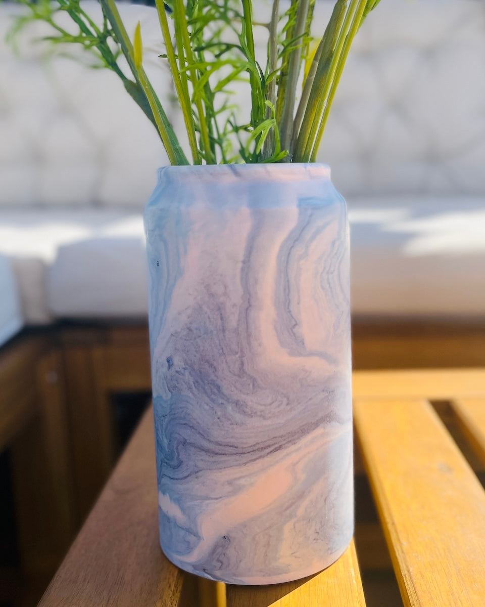 Høj vase - Swirl pastel