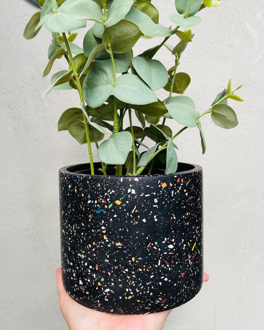 Potteskjuler - Sort med terrazzo