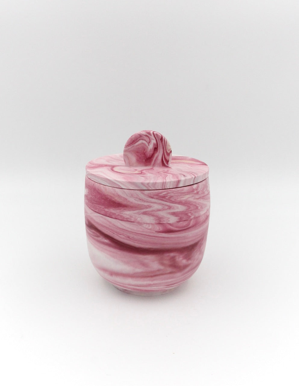 Jar with lid - Bordeaux red marble