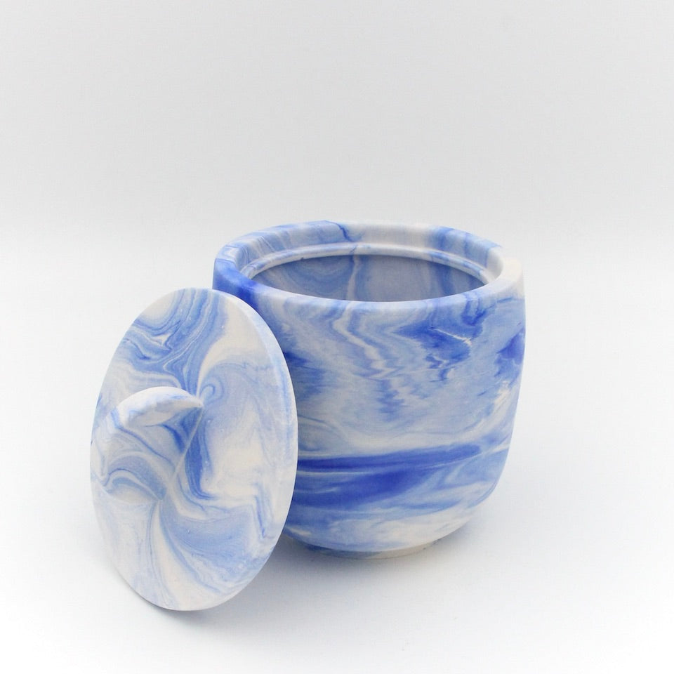 Jar with lid - Swirl pastel