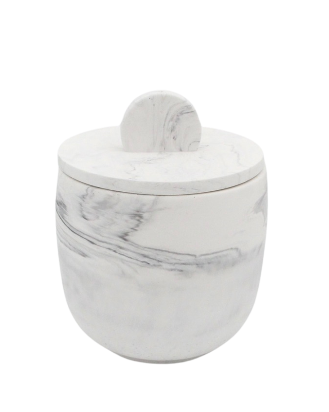 Jar with lid - Gray marble