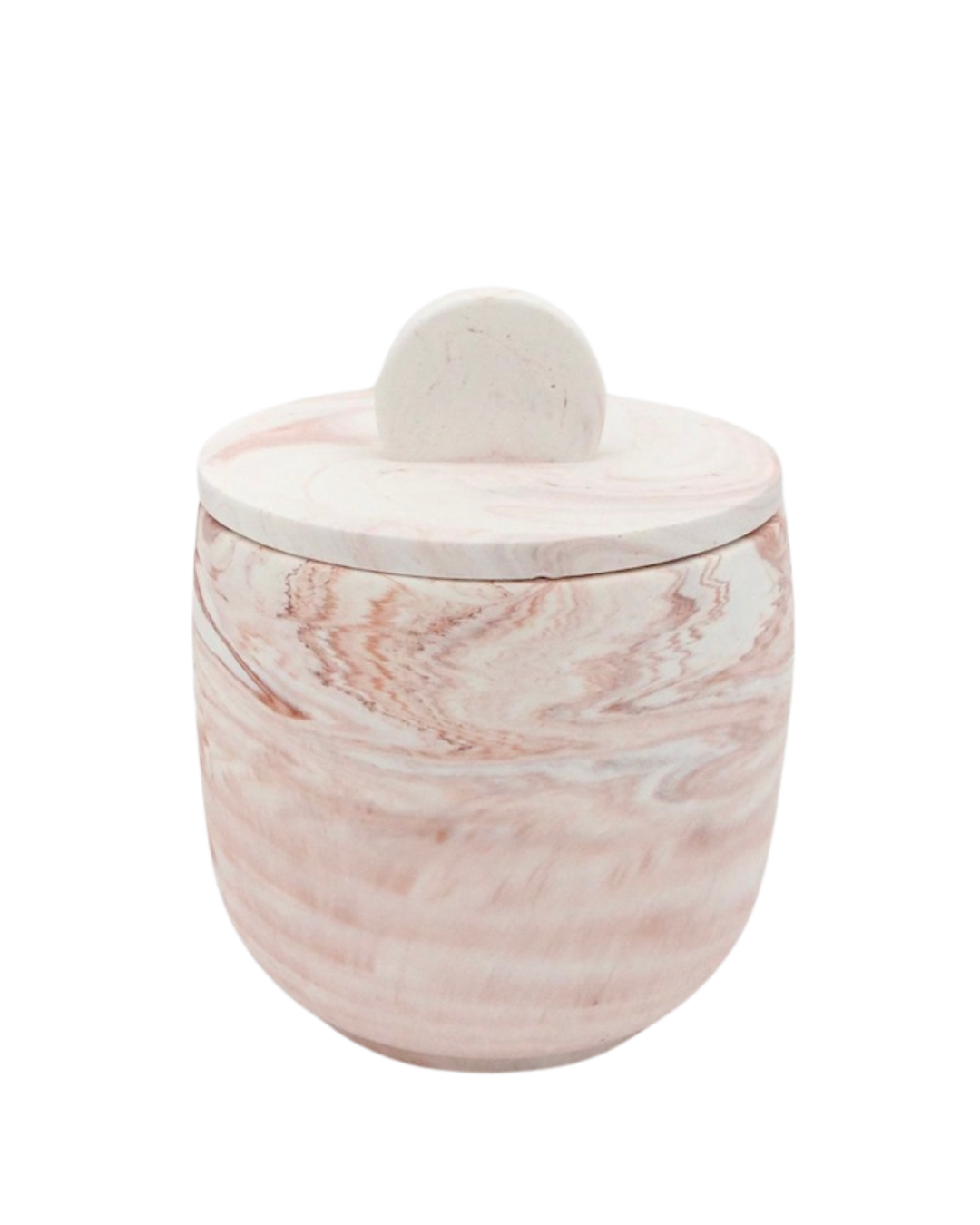 Jar with lid - Terracotta marble