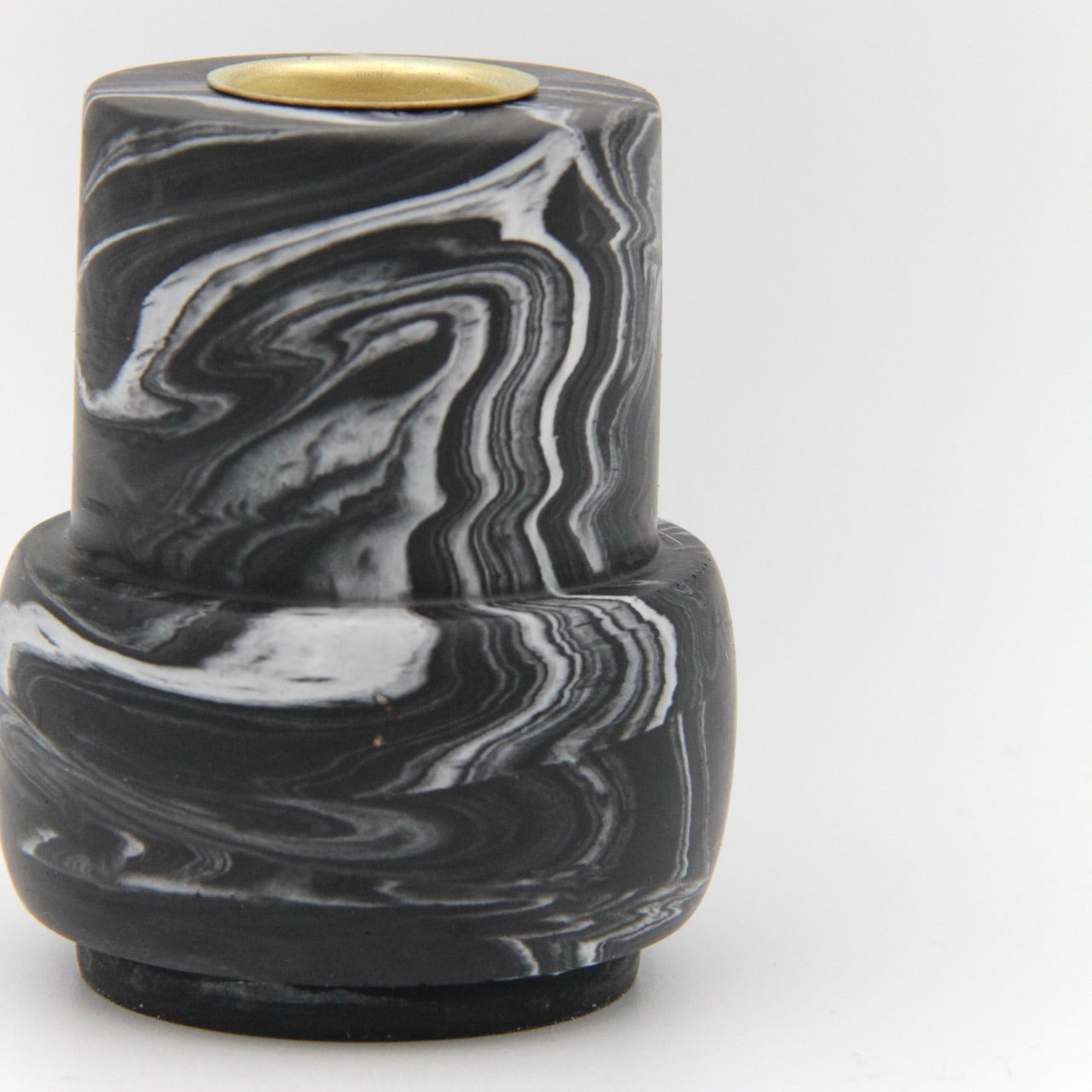 Molly stand - Black with white marble