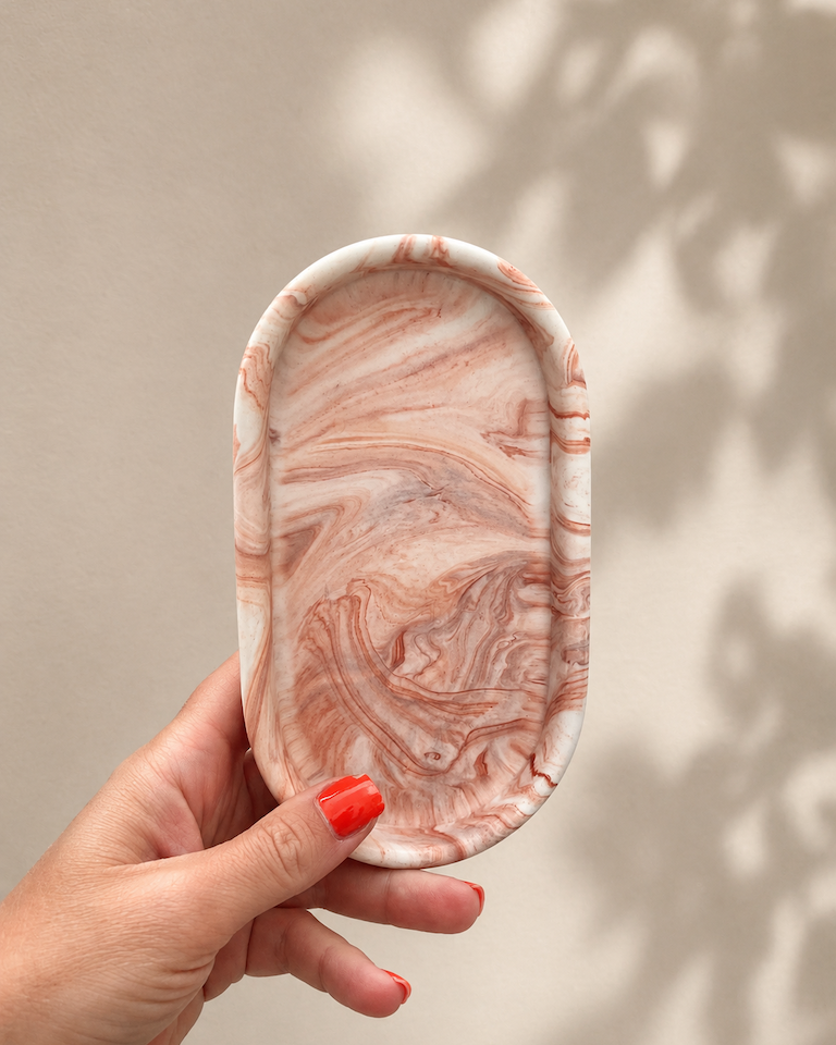 Decoration tray - With terracotta "marble"