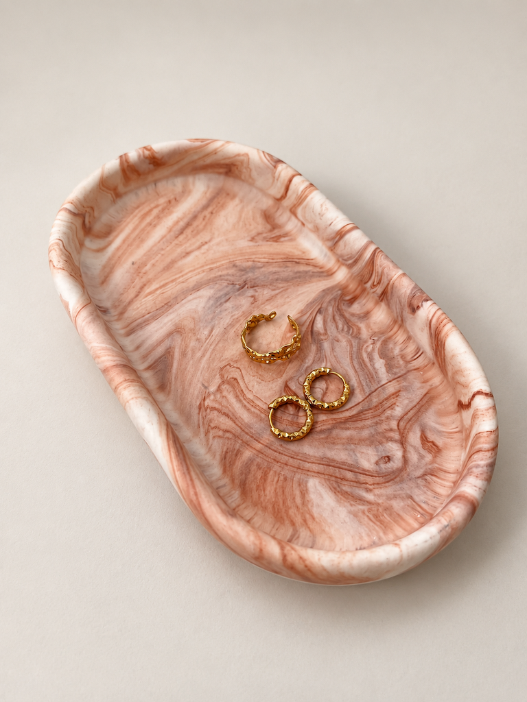 Decoration tray - With terracotta "marble"