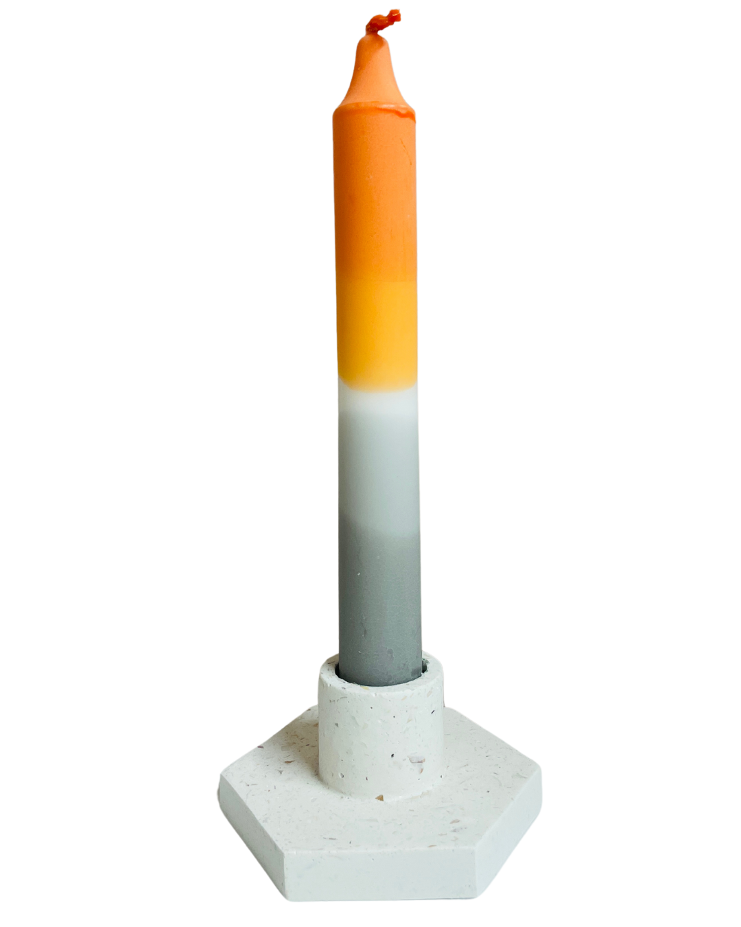 Stearinlys - Orange, hvid, grå