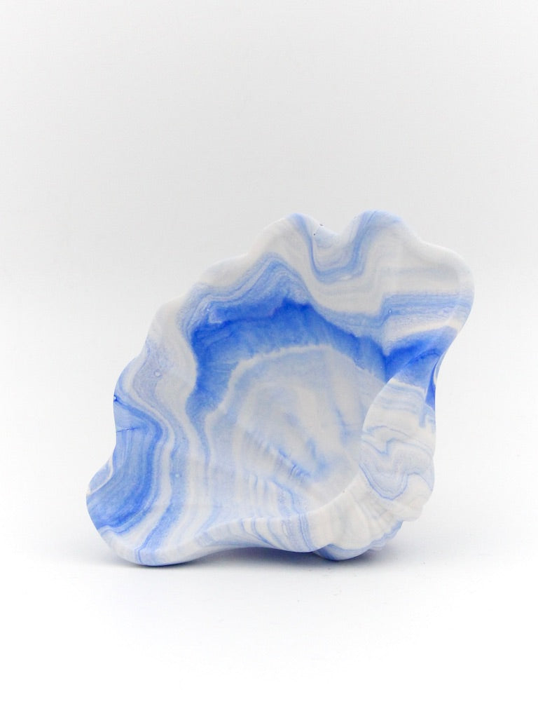 Stor Amy muslingeskal - Blå marmor