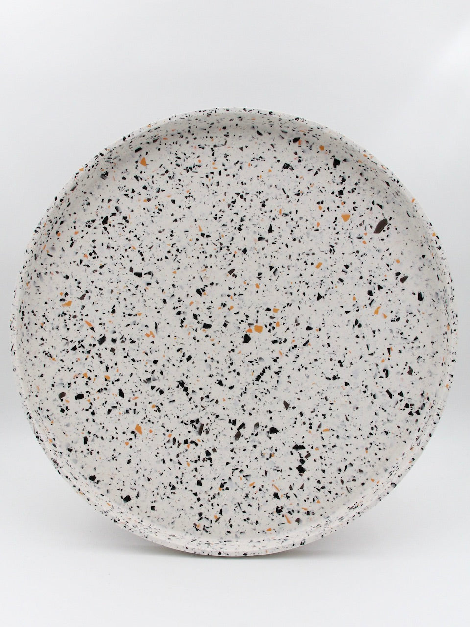 Stor rund bricka - Rustik terrazzo