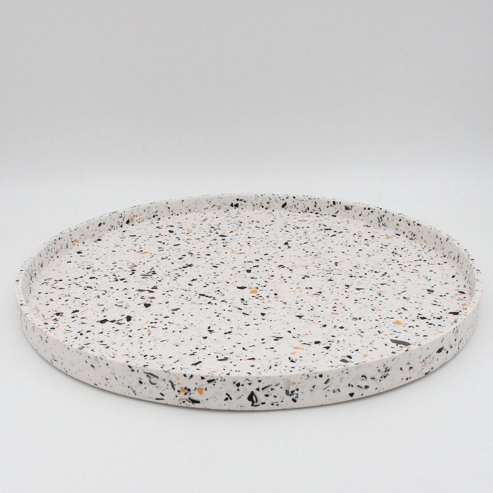 Large round tray - Rustic terrazzo