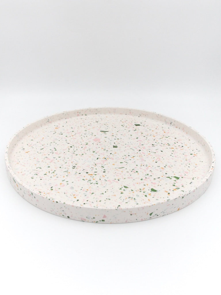 Large round tray - Late summer terrazzo